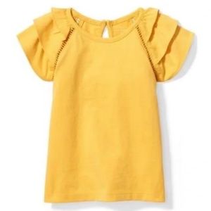 Janie and Jack Yellow Gold Tiered Ruffle Sleeve Top
